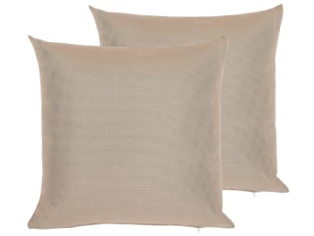 Palairos - Set di 2 cuscini da esterno beige sabbia 40 x 40 cm