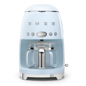 Années 50 - Machine à café filtre   1,4 l  bleu en inox H36.1