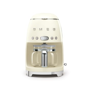 Années 50 - Machine à café filtre   1,4 l crème beige en inox H36.1