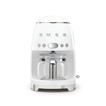 Années 50 - Machine à café filtre   1,4 l  blanc en inox H36.1