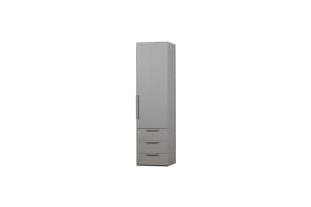 Rens - Mobile con 1 anta e 3 cassetti in legno grigio