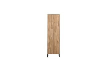 New - Armoire 2 portes avec tiroirs en bois de chêne beige