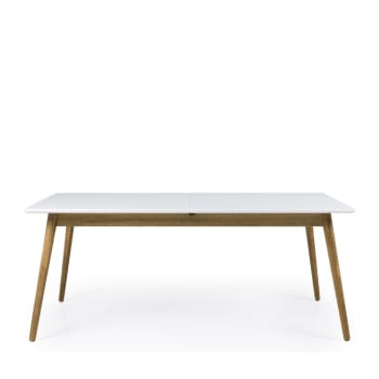 Dot - Table à manger extensible en bois 180-240x90cm blanc