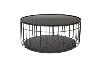 Lance - Table basse en verre noir