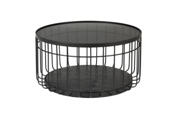 Lance - Petite table basse en verre noir