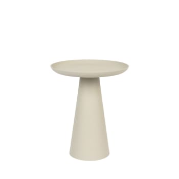 Ringar - Table d'appoint ronde en aluminium D34,5cm blanc ivoire