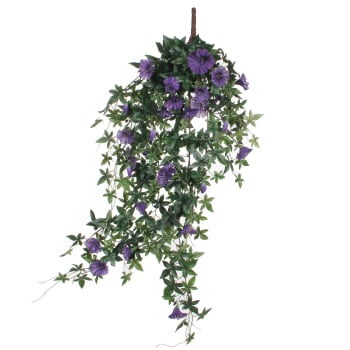 Petunia hanging - Pétunia artificielle suspendue violet foncé H80