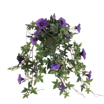 Petunia hanging - Pétunia artificielle violet foncé en pot L50