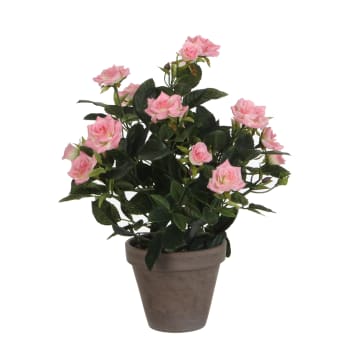 Rosebush - Künstlicher rosa Rosenstrauch im Blumentopf, H33