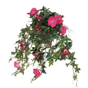 Petunia hanging - Pétunia artificielle rose foncé en pot L50