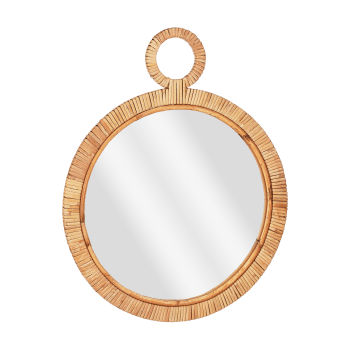 Kaj - Specchio in rattan marrone 40,5x51