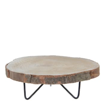 Pia - Table d'appoint en bois marron clair D40