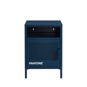 Nino - Table de chevet 1 porte en métal PANTONE bleu nuit