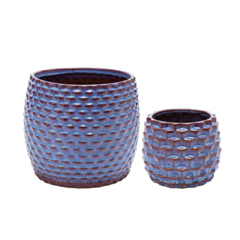 Emma - Set de 2 cache-pots décoratifs en céramique H29
