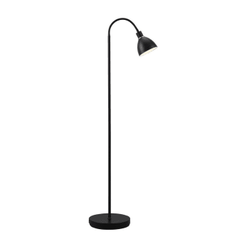 RAY - Lámpara de pie moderno con estructura curvada y base redondeada negro