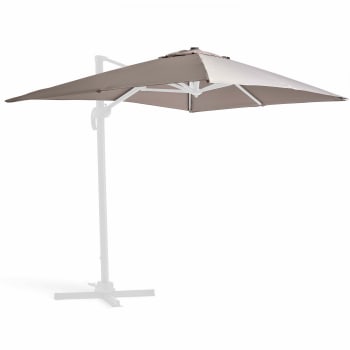 Oviala Kantelbare rechte parasol van 3m met 4 witte aluminium