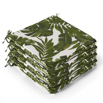 Paita - Lot de 4 galettes de chaise polyester jungle 40x40x3 cm