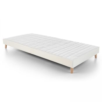 Dorm - Sommier tapizado con listones de madera maciza de abeto de 90 x 200 cm