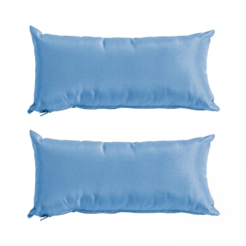 Cuzco - Set di 2 piccoli cuscini in poliestere blu 40x20x8 cm