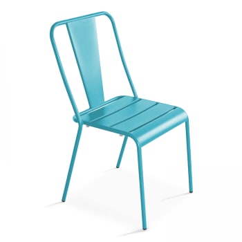 Dieppe - Chaise en métal bleu
