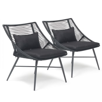 Costa rica - Lot 2 fauteuils en acier noir