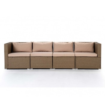BAHAMAS - Gartensofa-Set mit 4 Sitzplätzen aus Synthetisches Rattan, beige