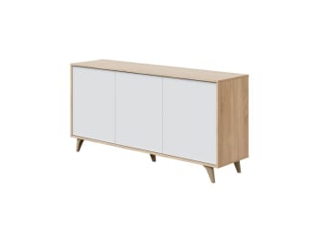 Laura - Buffet 3 puertas con 3 estantes kikua plus - l154cm