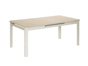 MILOS - Table de jardin extensible 8/10 places en aluminium beige