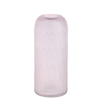 Massa - Vase décoratif en verre rose transparent pâle H25
