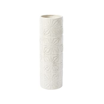 Scene - Vase décoratif en céramique blanc H34