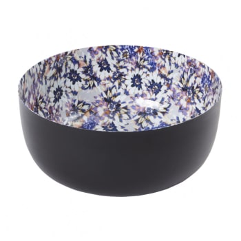 Daisy - Bol à motif fleurs en fer bleue et violette D30