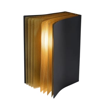 Extravaganza livret - Lámpara de sobremesa con forma de libro negro y dorado de metal