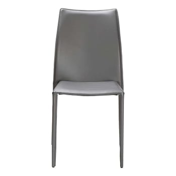 Solène - Chaise de repas en cuir reconstitué grise