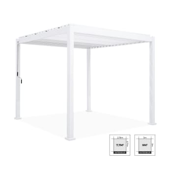 Triomphe 3x3m v2 - Pergola bioclimatique aluminium blanc 3x3 m