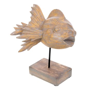 Figura pez Marrón 30x24x31h cm