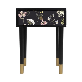 GOLDENDETAIL - Table de chevet en MDF avec imprimé floral Lily.