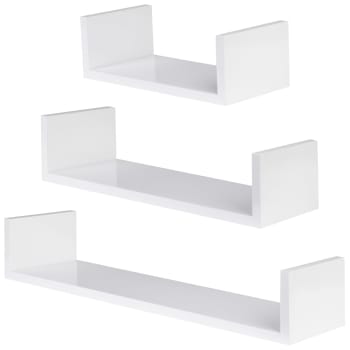 3 estanterías para pared luisa madera mdf blanco