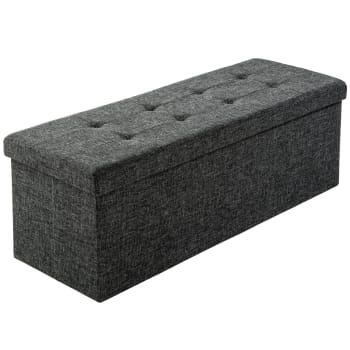 Cassapanca pouf pieghevole in poliestere con contenitore 76 x 38 x 38