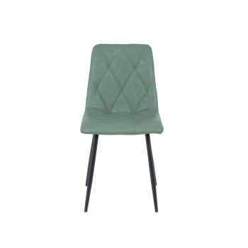 Pack 4 sillas de comedor verde oliva y diseño vintage
