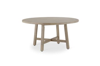 RIVIERA - Table de jardin ronde en bois clair