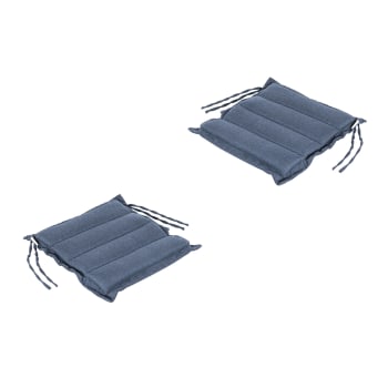 Pack de 2 cojines para sillas de jardín olefin azul 37x37 cm