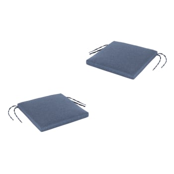 Pack de 2 cojines para sillas de jardín estándar olefin azul 44x44 cm