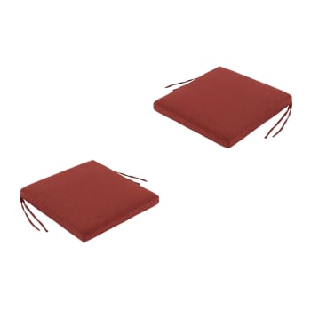Pack de 2 cojines para sillas de jardín estándar olefin rojo 44x44 cm
