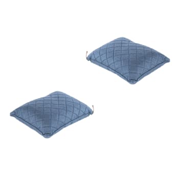 Pack de 2 cojines decorativos para exterior olefin azul 40x50x15 cm