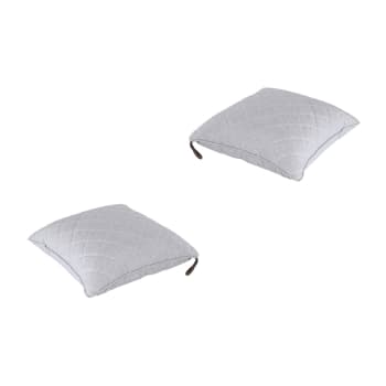 Pack de 2 cojines decorativos para exterior olefin gris claro 40x40 cm