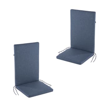 Pack de 2 cojines para sillón de jardín reclinable olefin azul