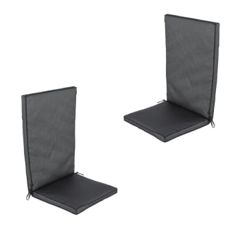 Pack de 2 cojines textilene para sillas de exterior reclinables negro