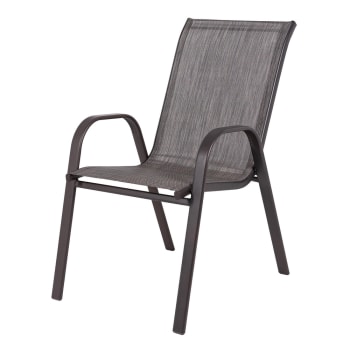Set de 4 sillas de jardín de diseño Nerea de acero y textileno