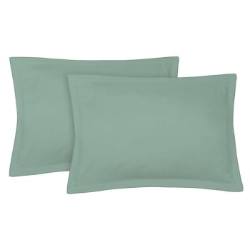 Hortense - Fundas de almohada (x2) lino lavado 50x70 verde pistacho