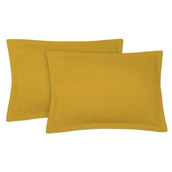 Hortense - Taie d'oreiller (x2) lin lavé  50x70 jaune moutarde